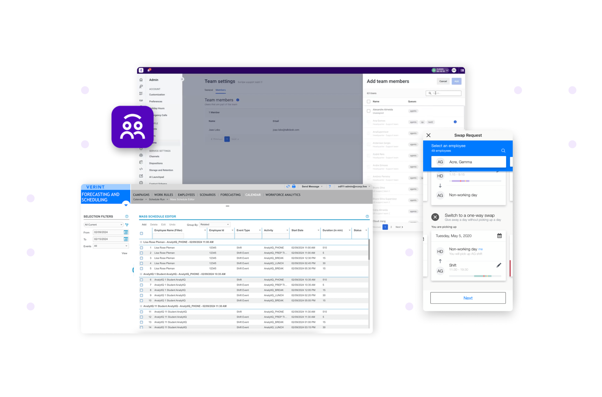 Built to serve complex and large contact center organizations, Verint WFM for Talkdesk offers scalable, automated, and advanced capabilities.