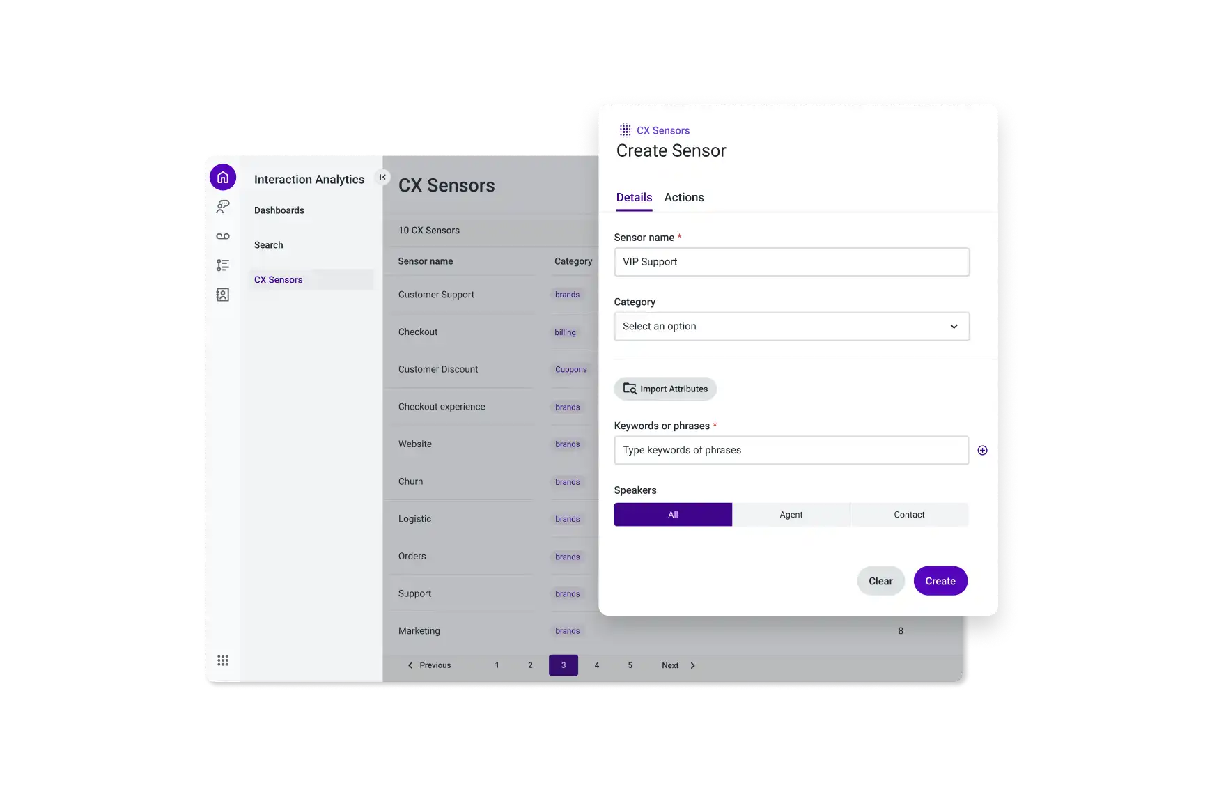 Interaction Analytics Cx Sensors Create