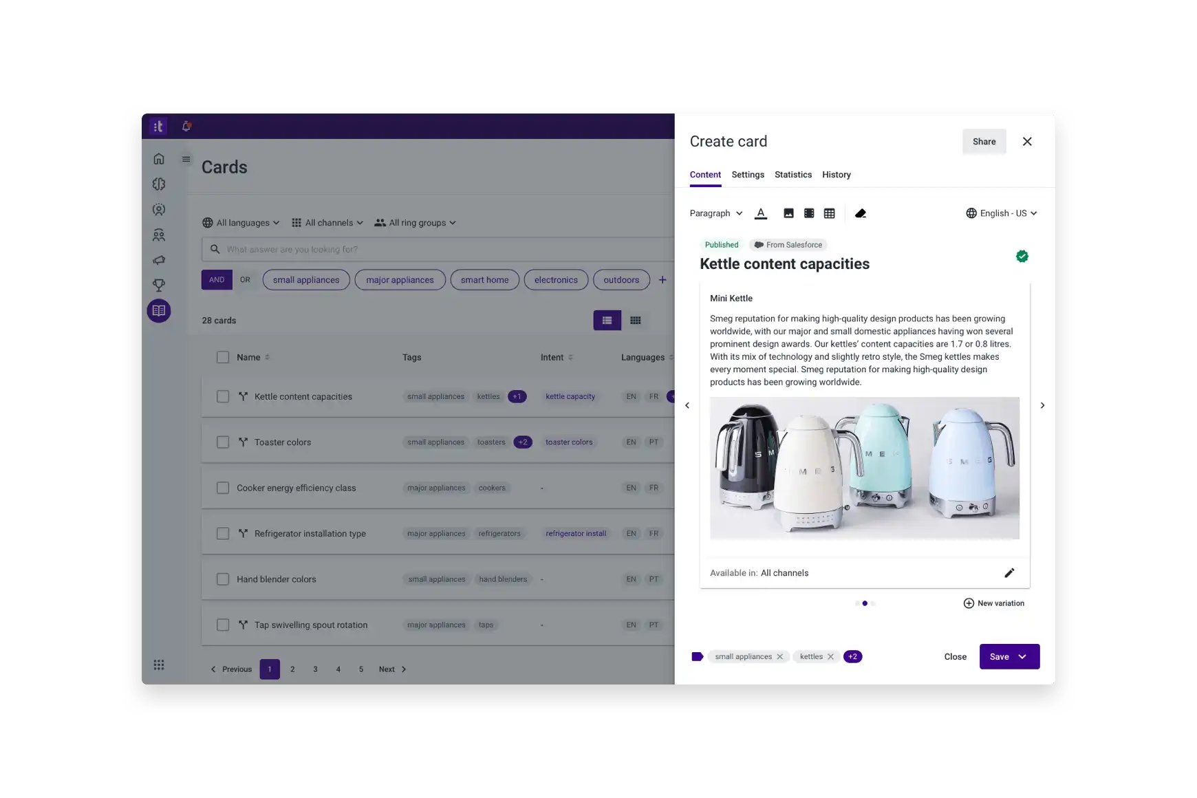 Knowledge Management Create Card