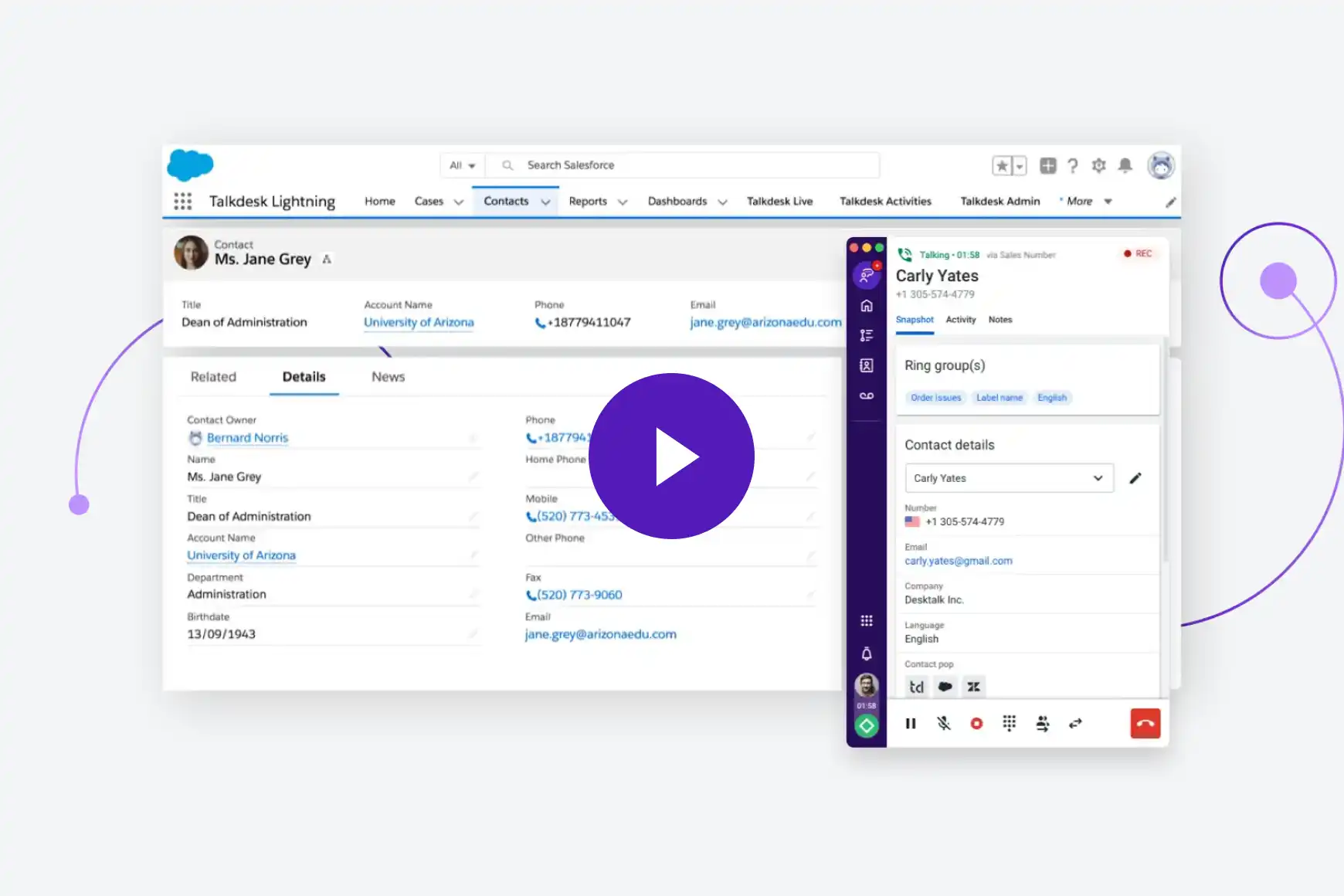 Deliver exceptional customer service with Talkdesk for Service Cloud Voice.