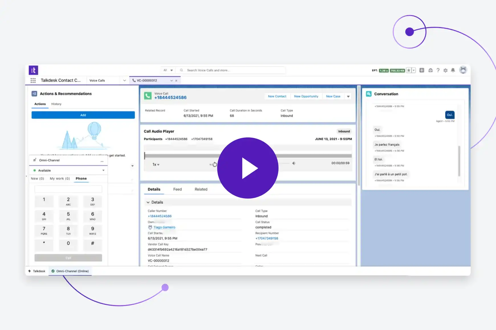 Improve CRM with full contact center functionality inside Salesforce with Talkdesk for Salesforce.