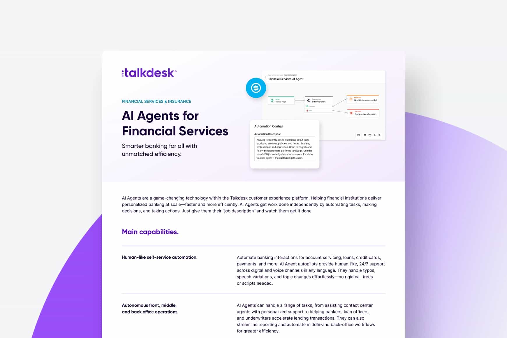 AI Agents for Financial Services.