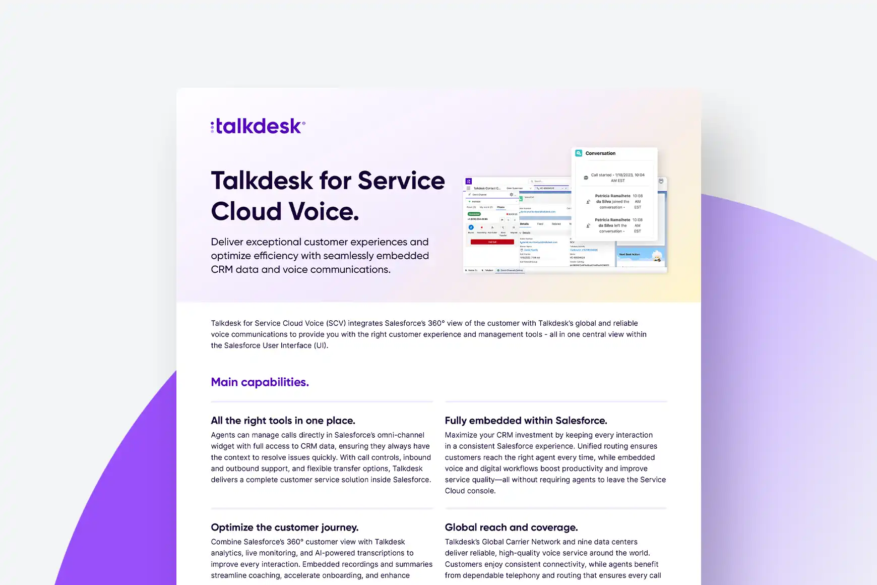 Talkdesk für Service Cloud Voice