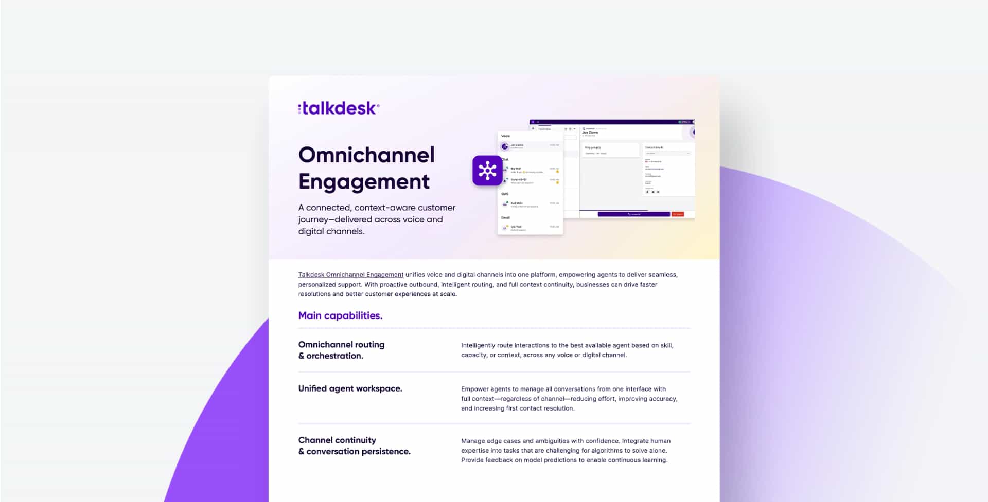 Talkdesk Omnichannel Datasheet