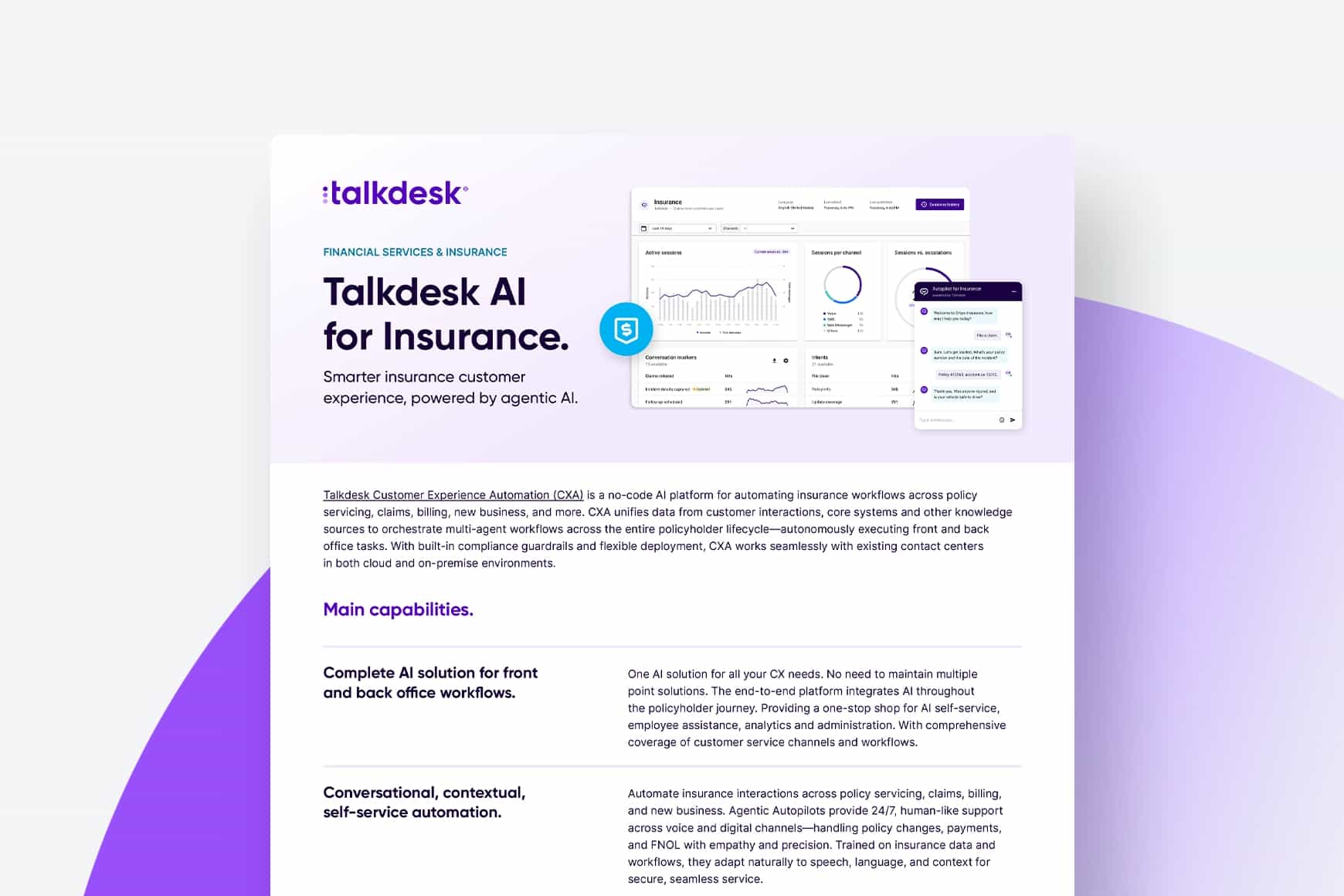 La IA de Talkdesk para Aseguradoras