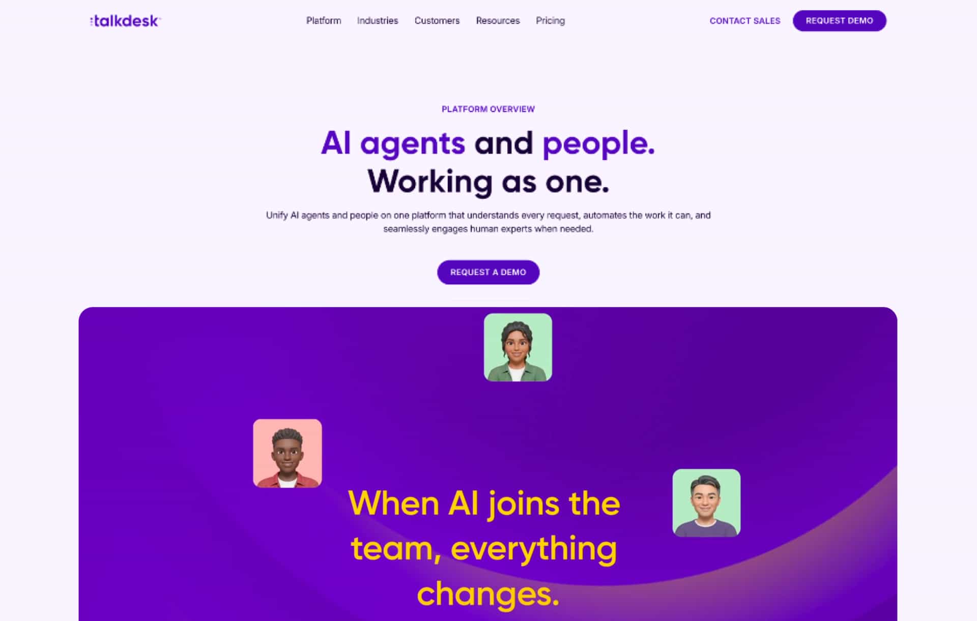 Interface de la plateforme CXA de Talkdesk et principaux différenciateurs