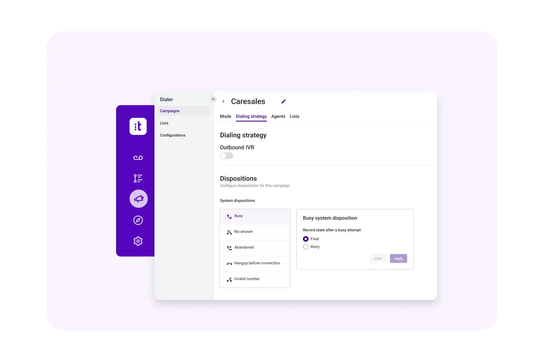 Outbound Dialing Light Cover