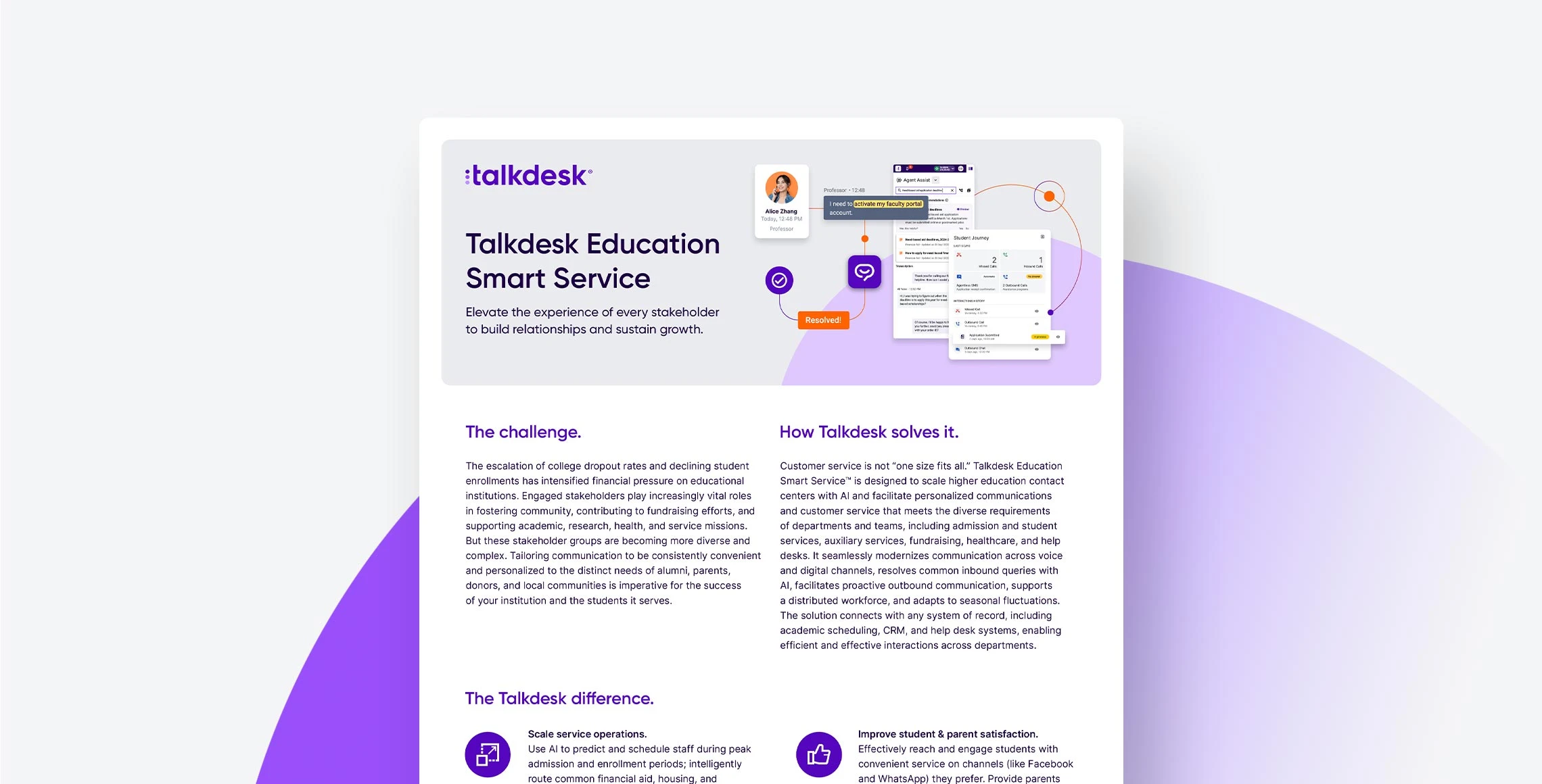 Talkdesk Education Smart Service