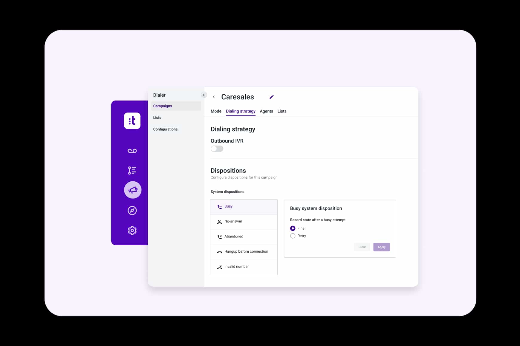 Outbound Dialing Light Cover